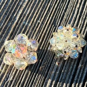 🌈❤️ Vintage Aurora Borealis AB Clip On Earrings Mismatched Lot
